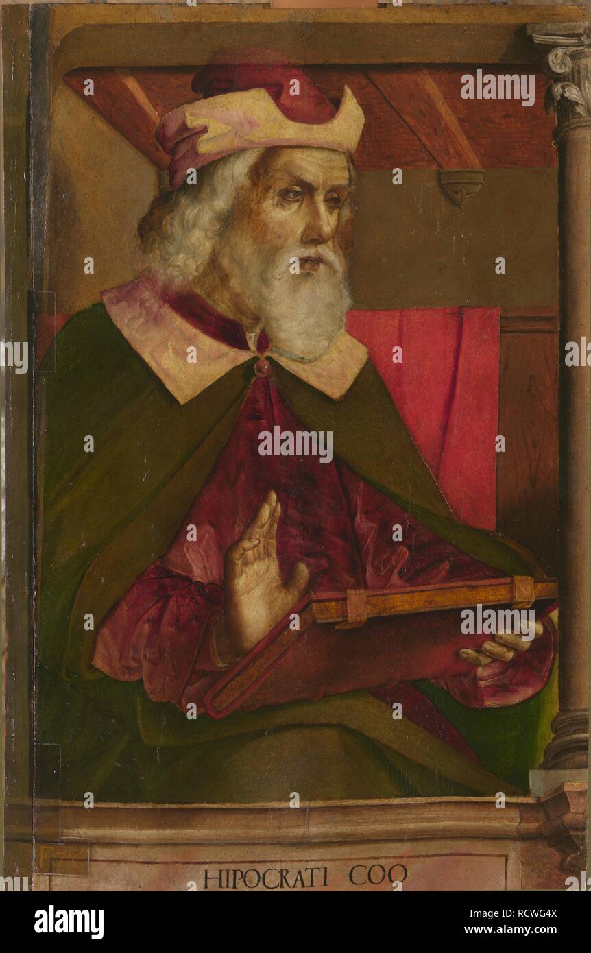 Ippocrate. Museo: Galleria Nazionale delle Marche, Urbino. Autore: BERRUGUETE, Pedro. Foto Stock