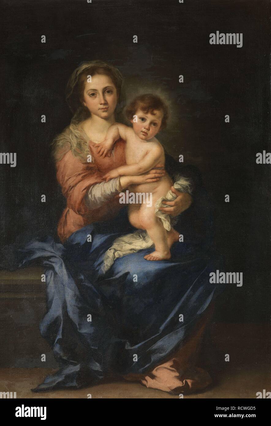 La Vergine e il bambino. Museo: la Galleria Palatina, Firenze. Autore: Murillo, Bartolomé Esteban. Foto Stock