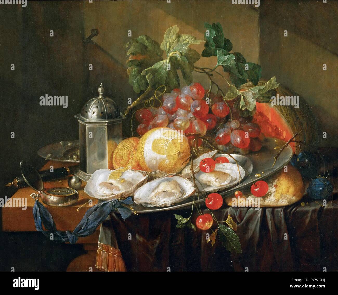 La colazione ancora in vita. Museo: Museo di Storia dell'arte, Vienne. Autore: HEEM, JAN DAVIDSZ DE. Foto Stock
