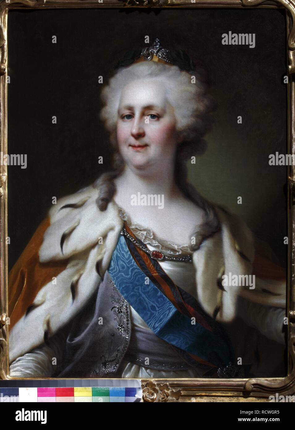 Ritratto di imperatrice Caterina II (1729-1796). Museo: Collezione privata. Autore: Levitsky, Dmitri Grigorievich. Foto Stock