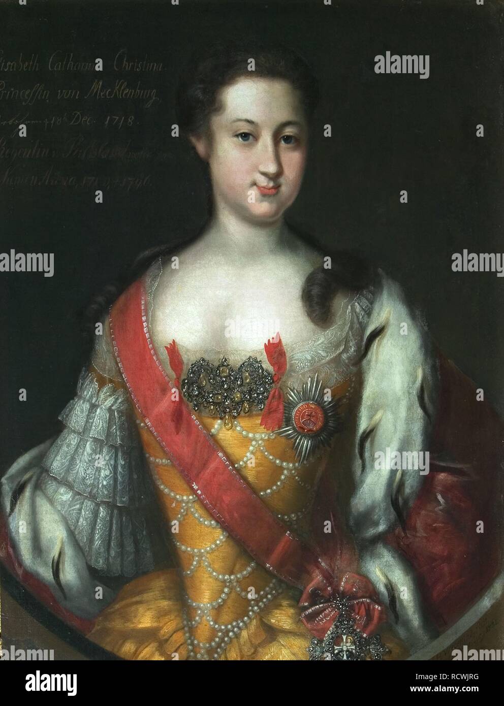 Anna Leopoldovna, Granduchessa e reggente della Russia (1718-1746), la Principessa di Mecklenburg-Schwerin. Museo: Membro del Museo di Storia di Mosca. Autore: Wedekind, Johann-Heinrich. Foto Stock