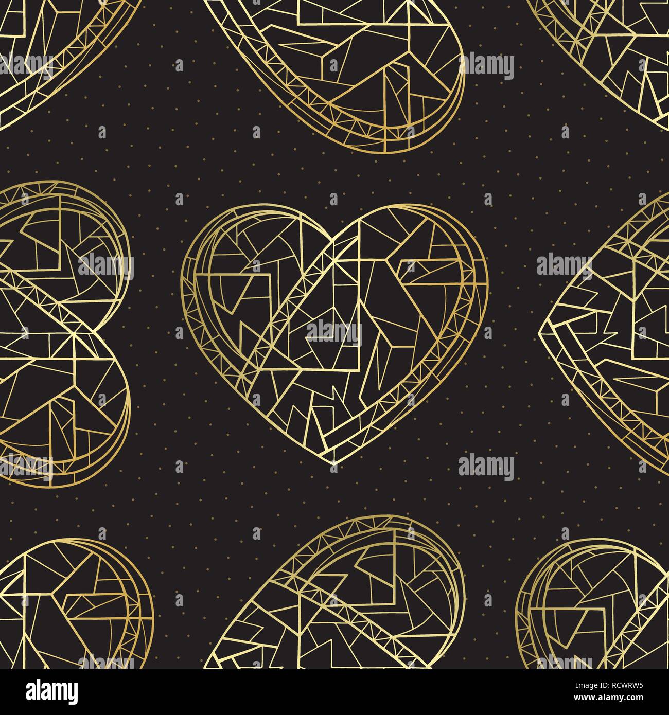 Cuori disegnati a mano vector seamless pattern. Il giorno di San Valentino vacanze sfondo. Amore texture di superficie per la progettazione, tessile, la carta di avvolgimento, sfondo, ph Illustrazione Vettoriale