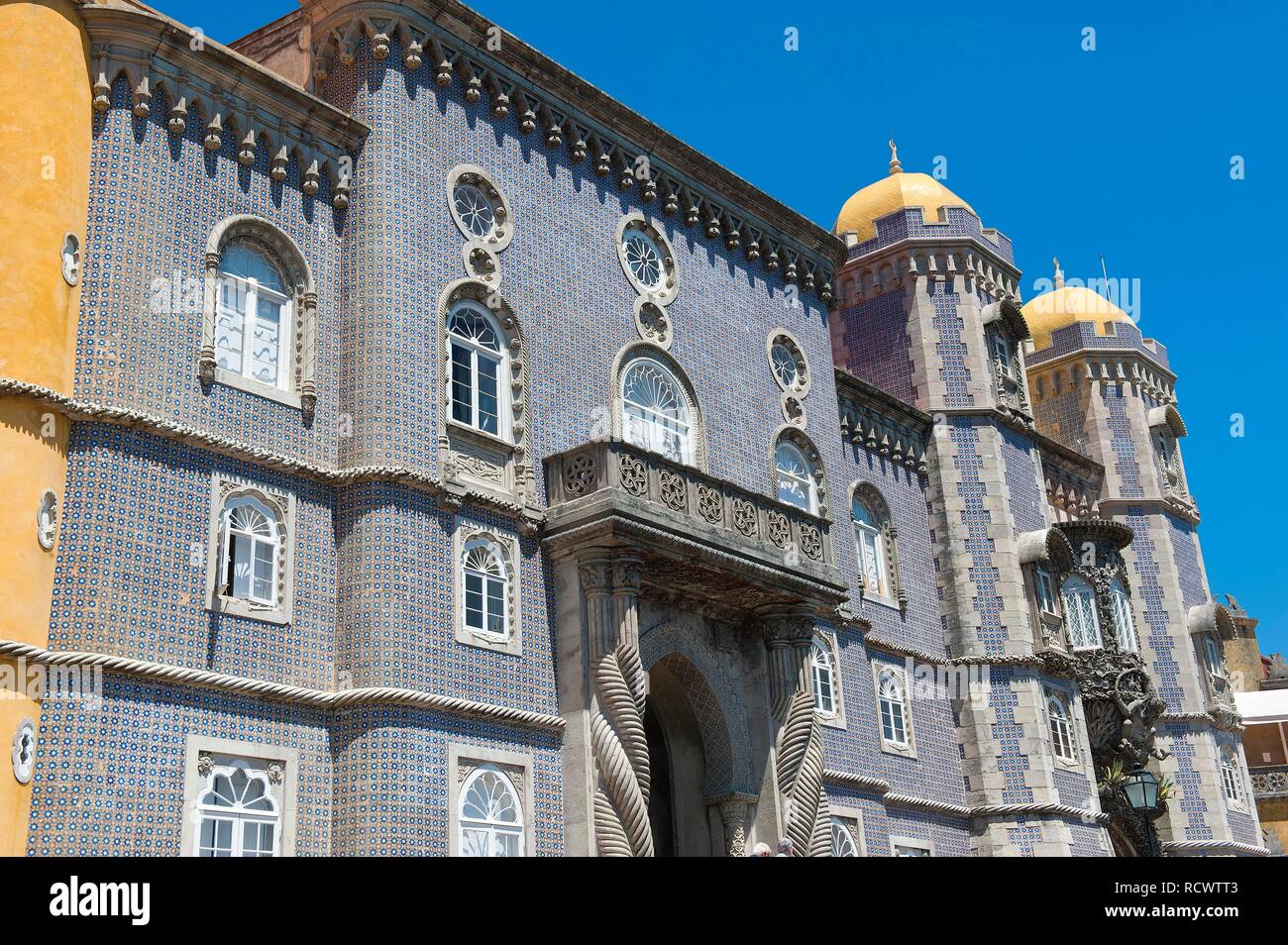 Palacio da Pena, Sintra, Sito Patrimonio Mondiale dell'Unesco, Lisbona, Portogallo, Europa Foto Stock