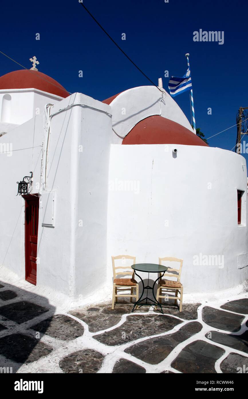 Tipica architettura, città vecchia, Mykonos, Grecia, Europa Foto Stock
