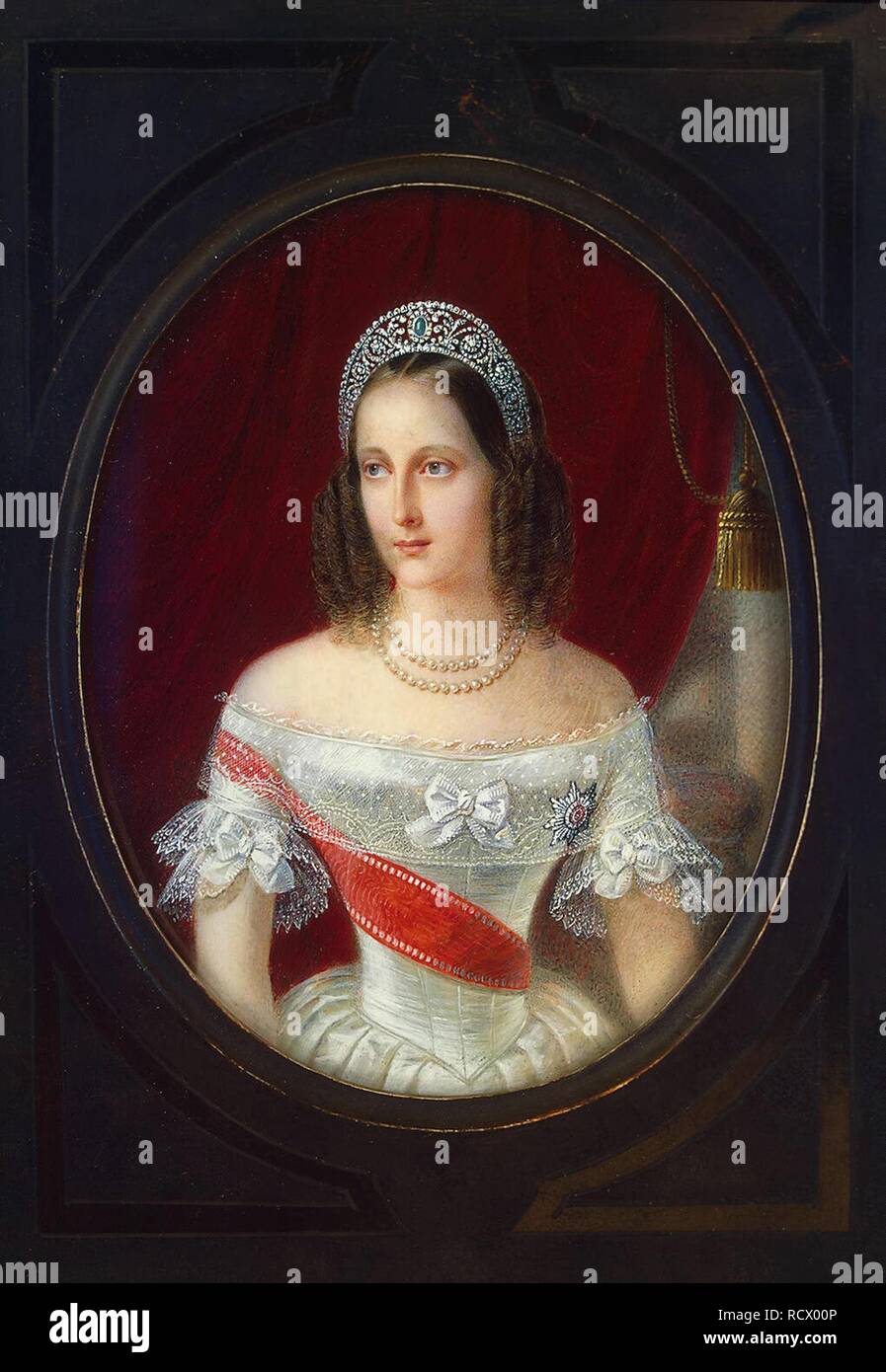 Ritratto della Granduchessa Maria Nikolaevna della Russia (1819-1876), duchessa di Leuchtenberg. Museo: Membro Hermitage di San Pietroburgo. Autore: anonimo. Foto Stock