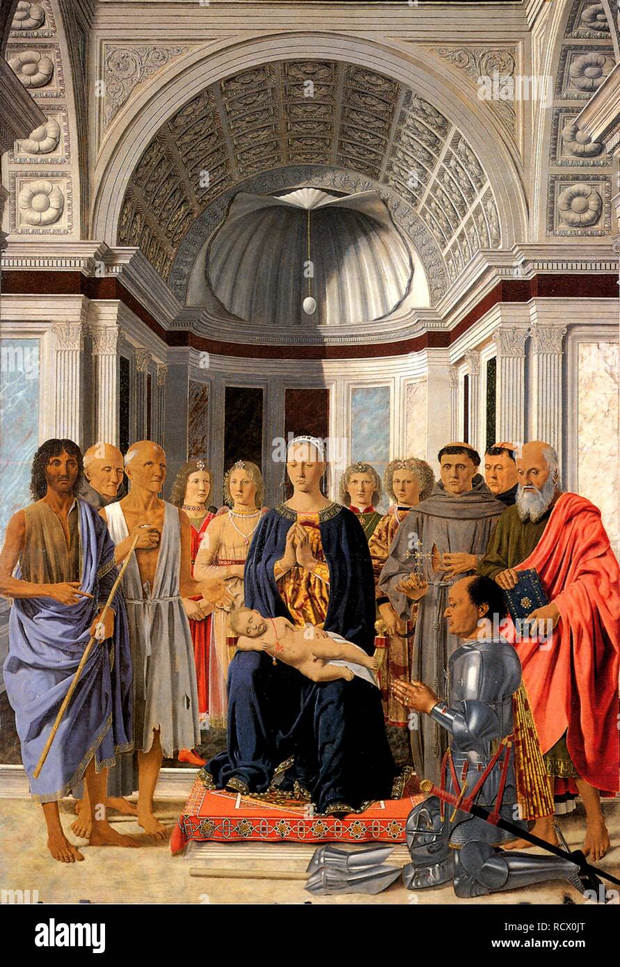 La Madonna di Brera (Pala di Brera). Museo: la Pinacoteca di Brera a Milano. Autore: PIERO DELLA FRANCESCA. Foto Stock
