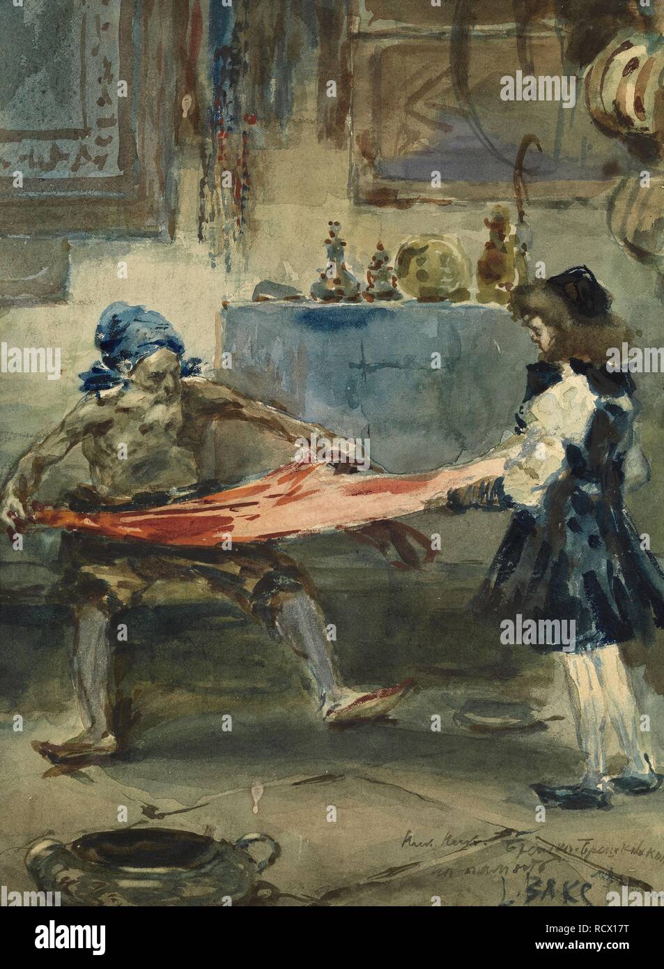 Scena orientali. Museo: Collezione privata. Autore: Bakst, Leon. Foto Stock