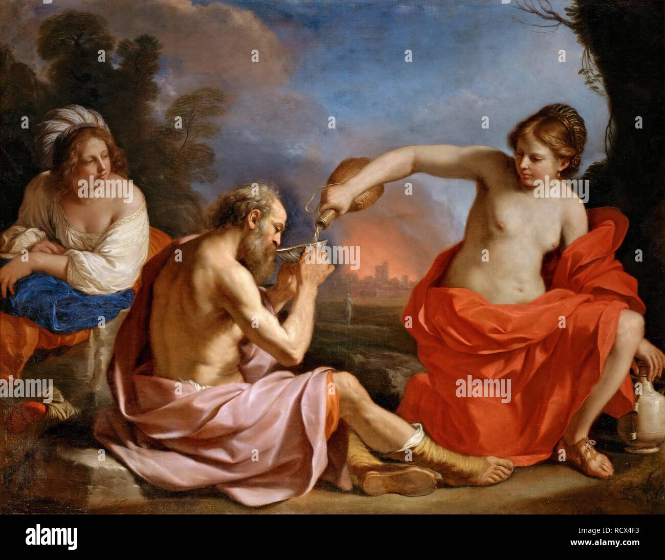 Lot e le sue figlie. Museo: Musee du Louvre di Parigi. Autore: Guercino. Foto Stock