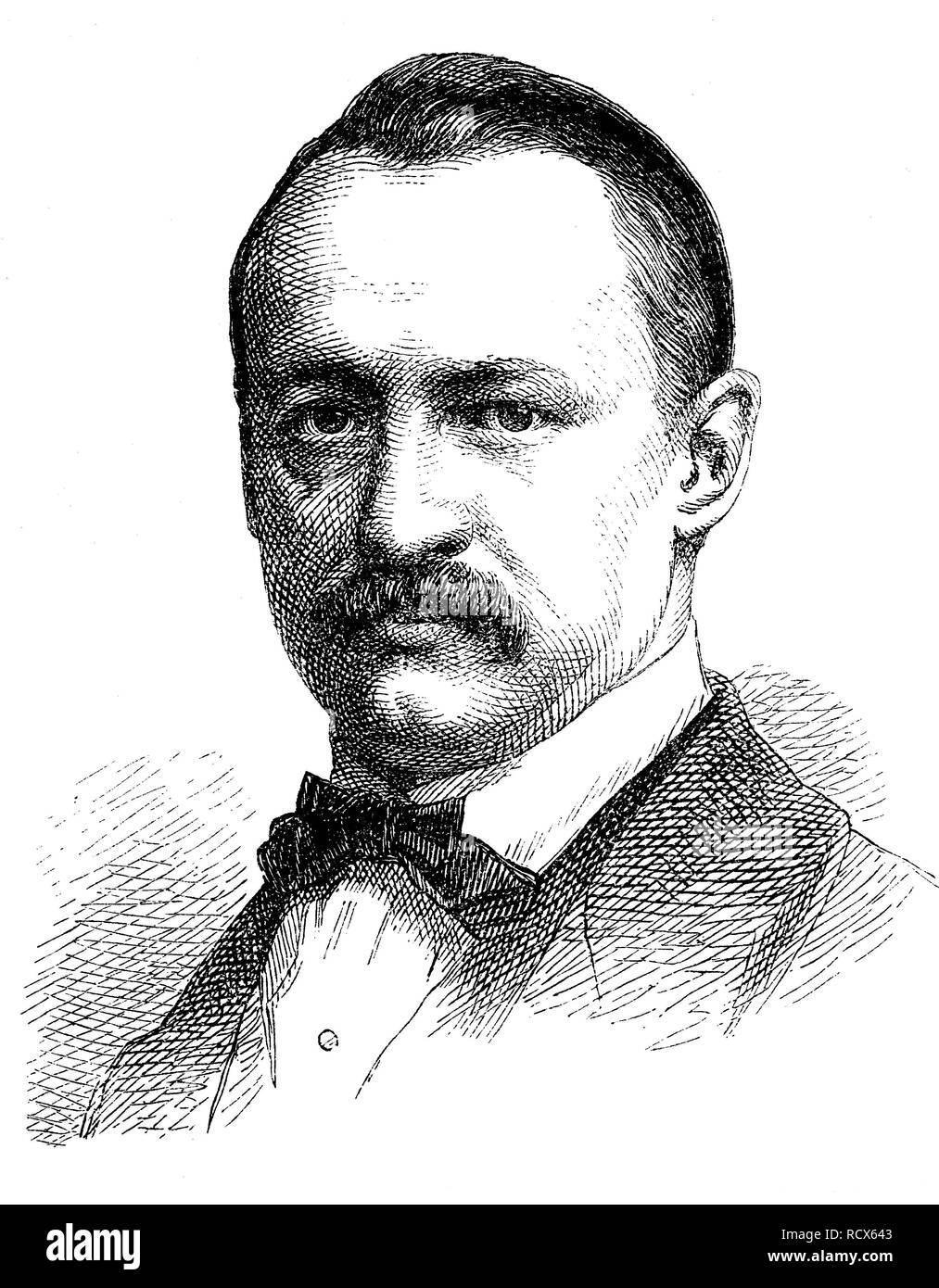 Julius giordano, 1813 - 1893, noto anche come Franz Alexander Julius Wilhelm Jordan, Prussiano Officer e membro del Frankfurt Foto Stock