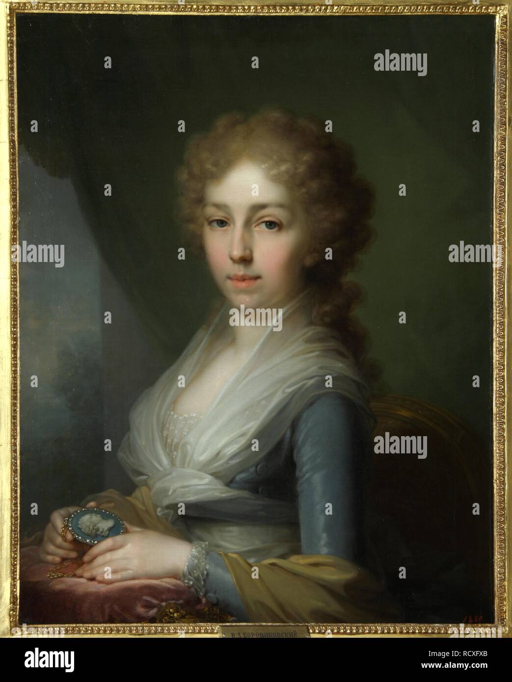 Ritratto della duchessa Elisabetta Alexeievna (1779-1826). Museo: Stato open-air Museum Palazzo Gatchina, San Pietroburgo. Autore: Borovikovsky, Vladimir Lukich. Foto Stock