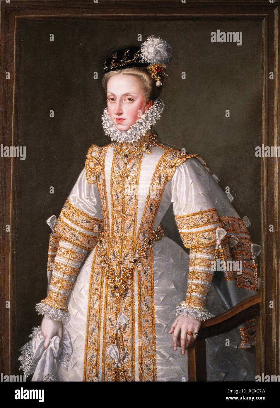 Ritratto di Anna d'Austria (1549-1580), regina consorte di Spagna. Museo: Museo Lazaro Galdiano, Madrid. Autore: Sanchez Coello, Alonso. Foto Stock