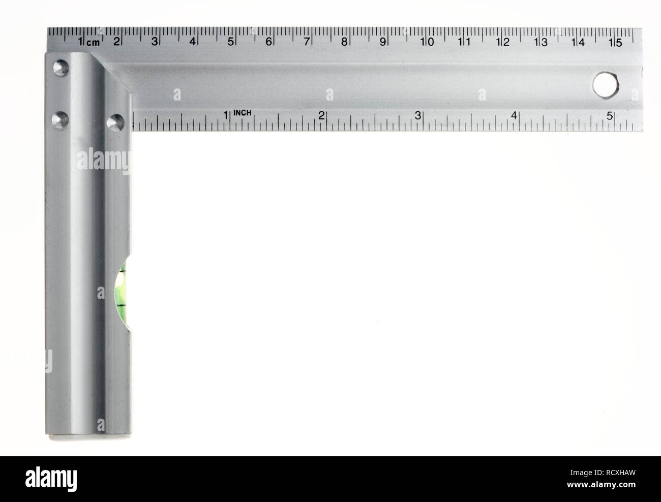 Impostare square, righello per rilevare un angolo retto, 90 gradi Foto Stock