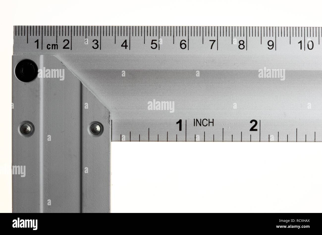 Impostare square, righello per rilevare un angolo retto, 90 gradi Foto Stock