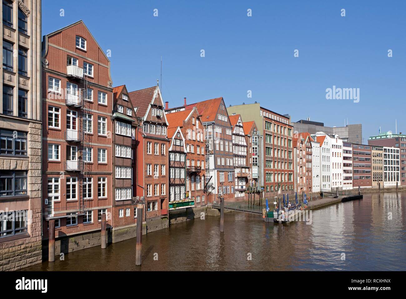 Old Amburgo burgher o case di mercanti, Deichstrasse Street, Amburgo Foto Stock