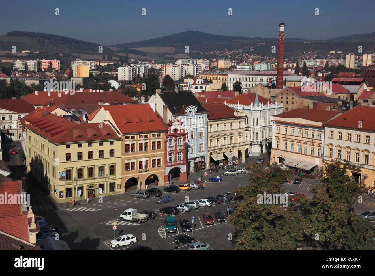 Piazza del Mercato, Litomerice, Ústí nad Labem regione, Boemia settentrionale, Boemia, Repubblica Ceca, Europa Foto Stock