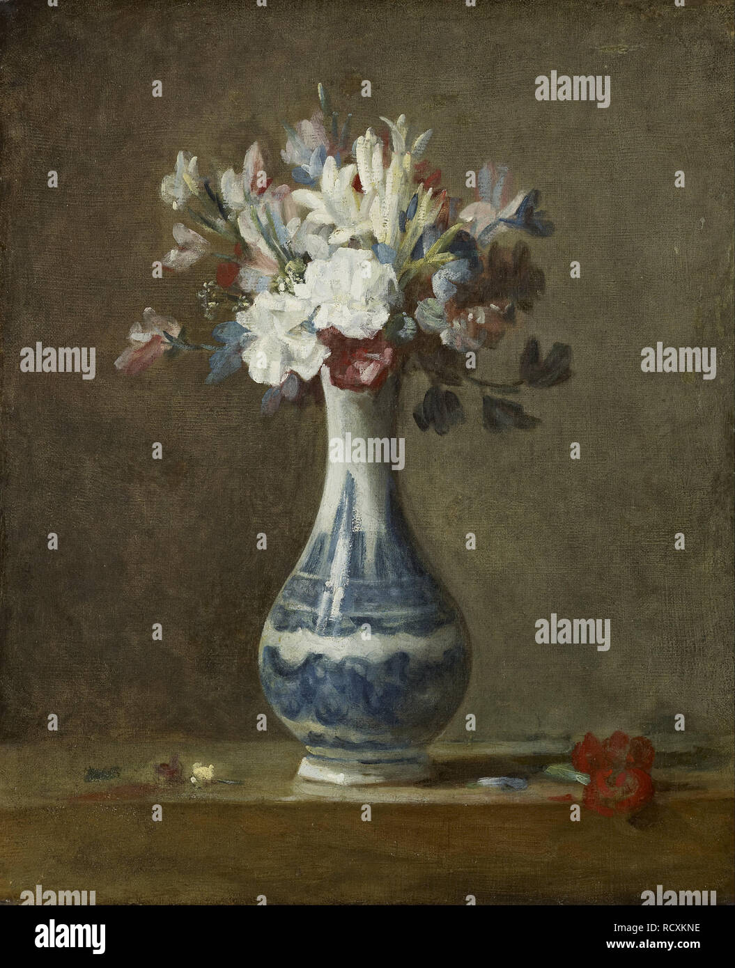 Un vaso di fiori. Museo: National Gallery of Scotland, Edimburgo. Autore: CHARDIN JEAN-BAPTISTE-Simeone. Foto Stock