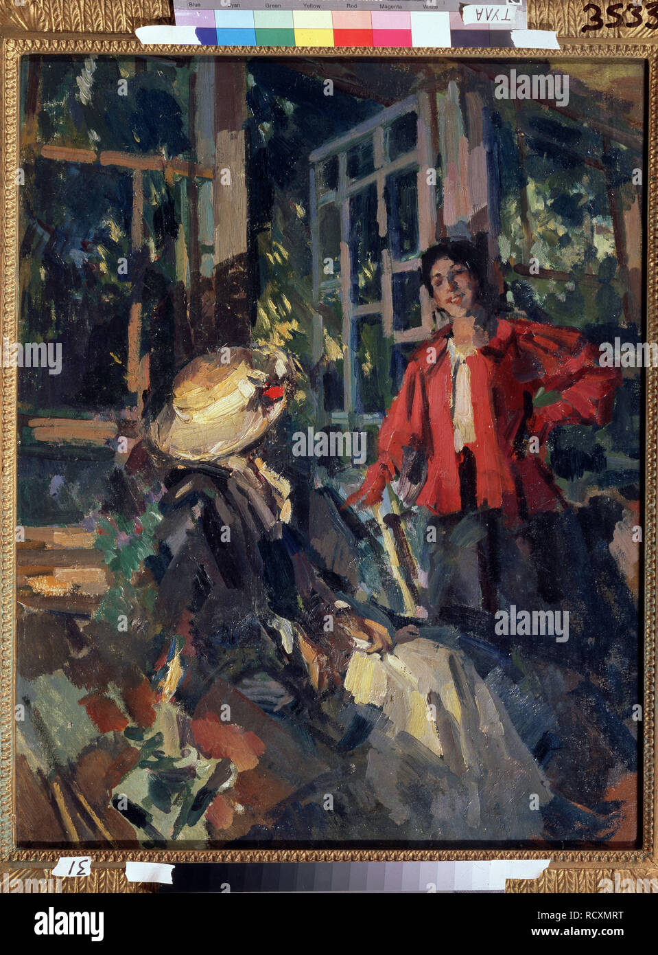 Nella finestra . Museo: Stato Art Museum di Tula. Autore: Korovin, Konstantin Alexeyevich. Foto Stock