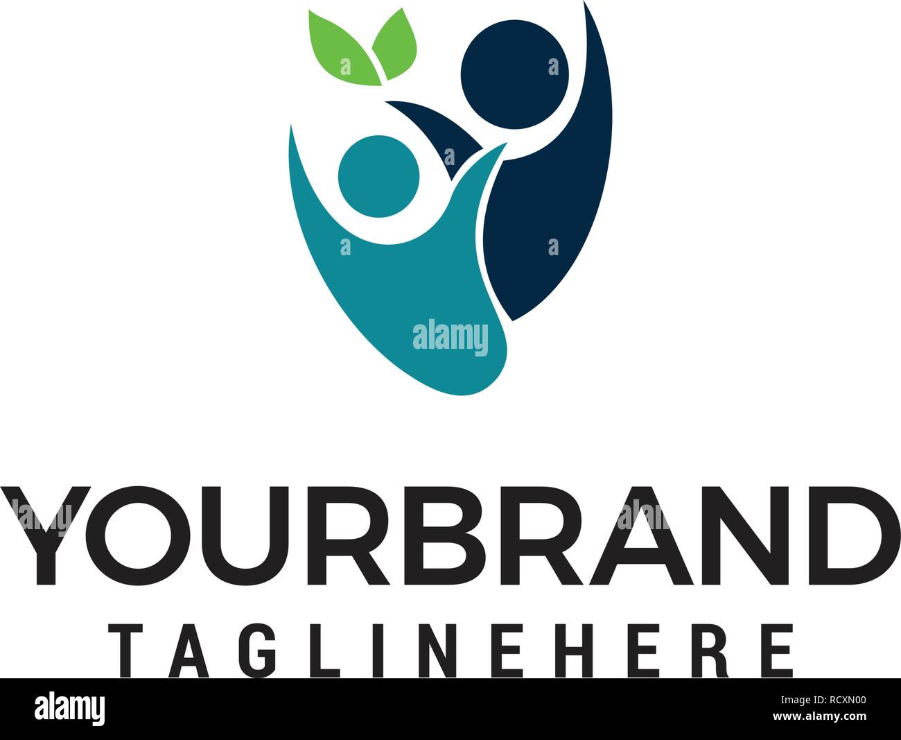 Persone sane eco disegni Logo vettore modello Illustrazione Vettoriale