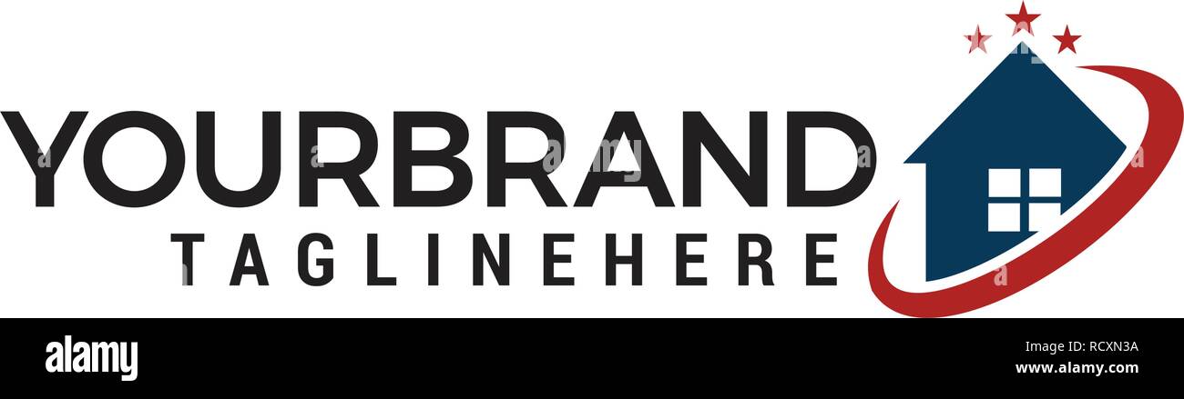 Casa stella disegni Logo vettore modello Illustrazione Vettoriale