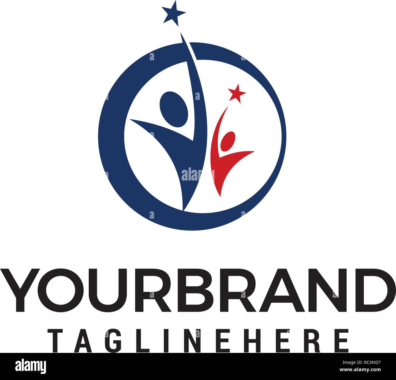 Il successo del business persone Logo design modello Illustrazione Vettoriale