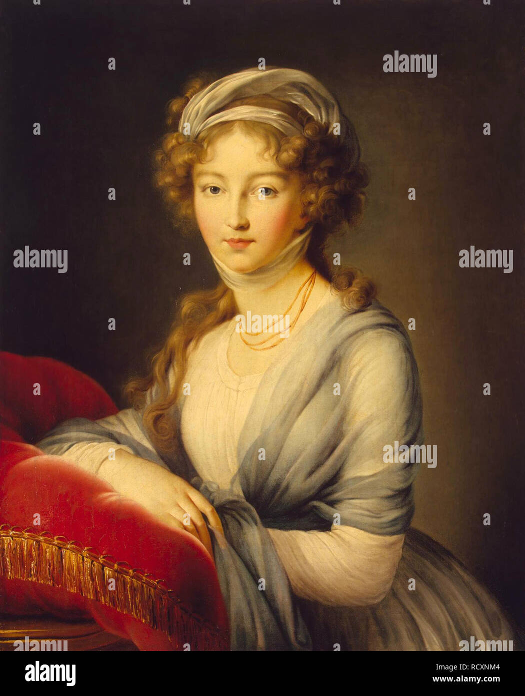 Ritratto di imperatrice Elisabetta Alexeievna, Principessa Luisa di Baden (1779-1826). Museo: Membro Hermitage di San Pietroburgo. Autore: Vigée-Lebrun, Marie Louise Elisabeth. Foto Stock