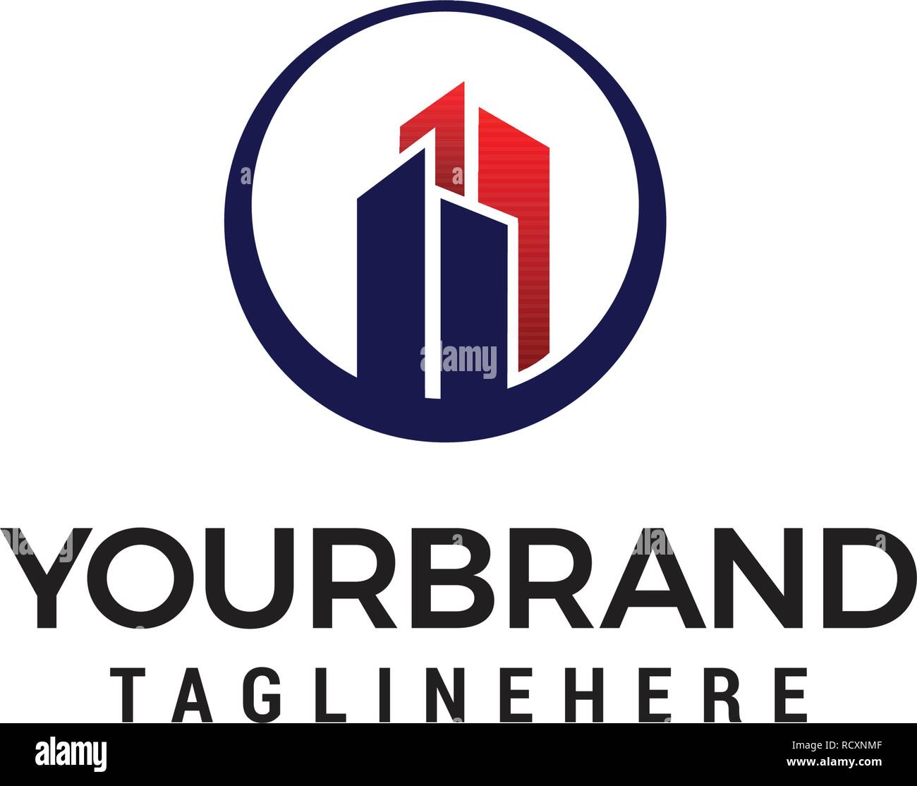 Costruzione di immobili Costruzione modello Logo design Illustrazione Vettoriale