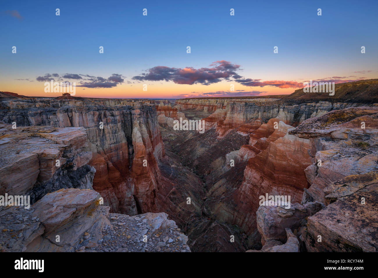 Tramonto a la miniera di carbone Canyon in Arizona Foto Stock