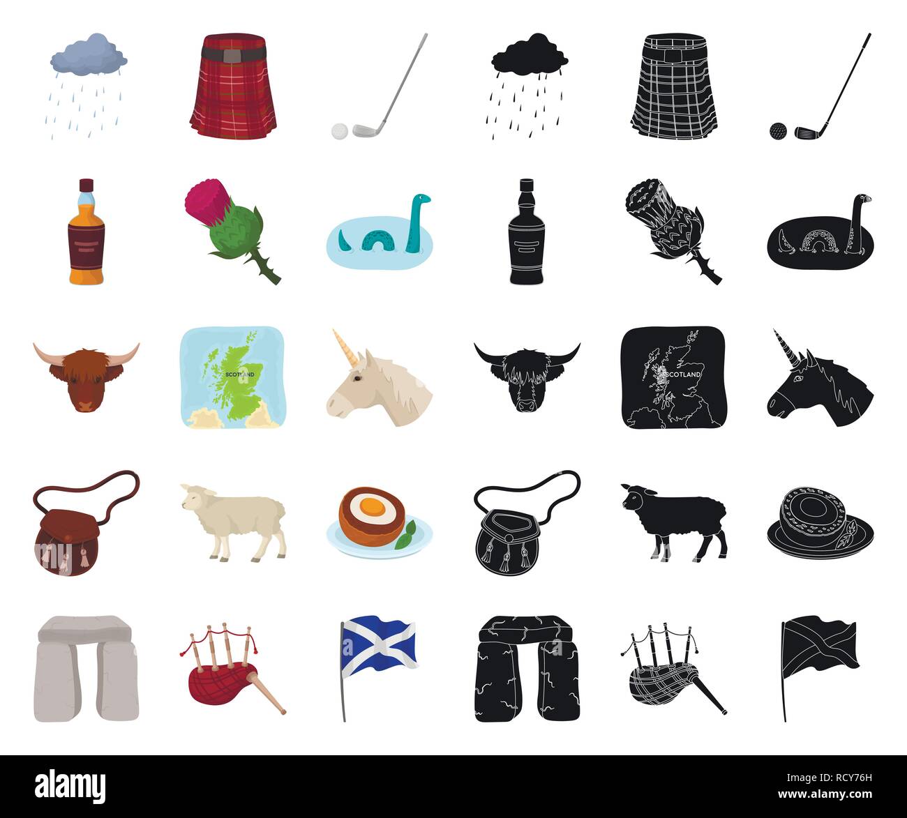 L'arte,cornamuse,bottiglia,cap,cartoon,Black,bovini,raccolta,paese,cultura, design,l'uovo,bandiera,golf,testa,heather, highland,icona,immagine,isolato,kilt,landmark,loch,logo,monster,monumento,natura,ness,popolazione,piovoso,scotch,Scozia,scottish,impostare,Vista,escursioni,segno,sporran,pietra,il simbolo,Territorio,tradizionale,tradizioni,corsa,unicorn,vettore,meteo,web,whiskey vettori vettore , Illustrazione Vettoriale