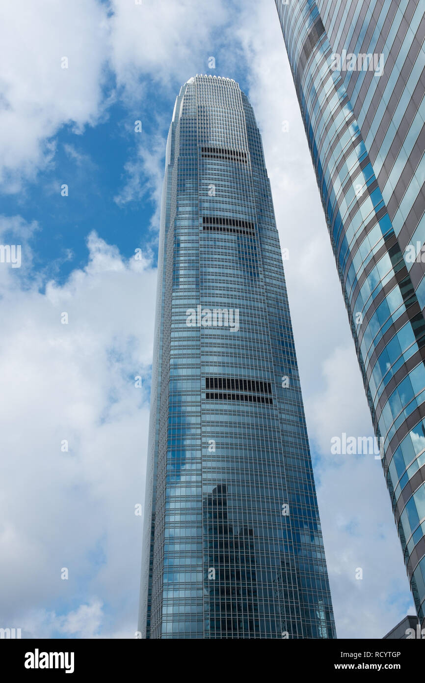 Alto e moderno ufficio blocchi in Hong Kong Quartiere Finanziario Centrale Foto Stock