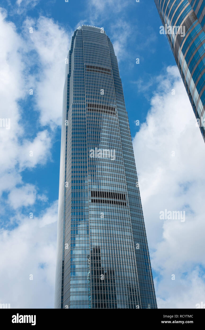Alto e moderno ufficio blocchi in Hong Kong Quartiere Finanziario Centrale Foto Stock