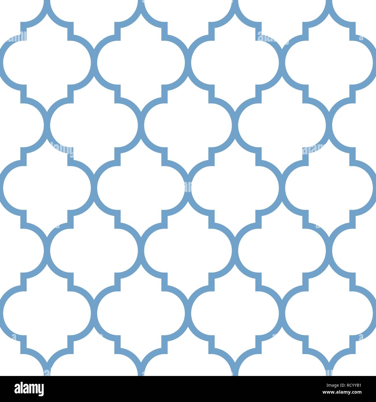 Vettore ripetere marocchino seamless pattern. La luce blu su sfondo bianco. Illustrazione Vettoriale