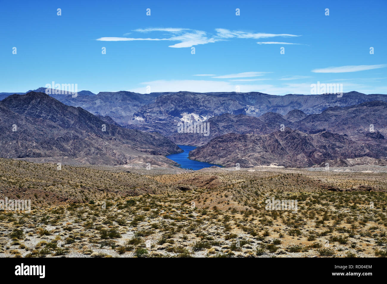 Pierce Ferry Road paesaggi, Meadview. Parco Nazionale del Grand Canyon, Arizona, Stati Uniti d'America Foto Stock