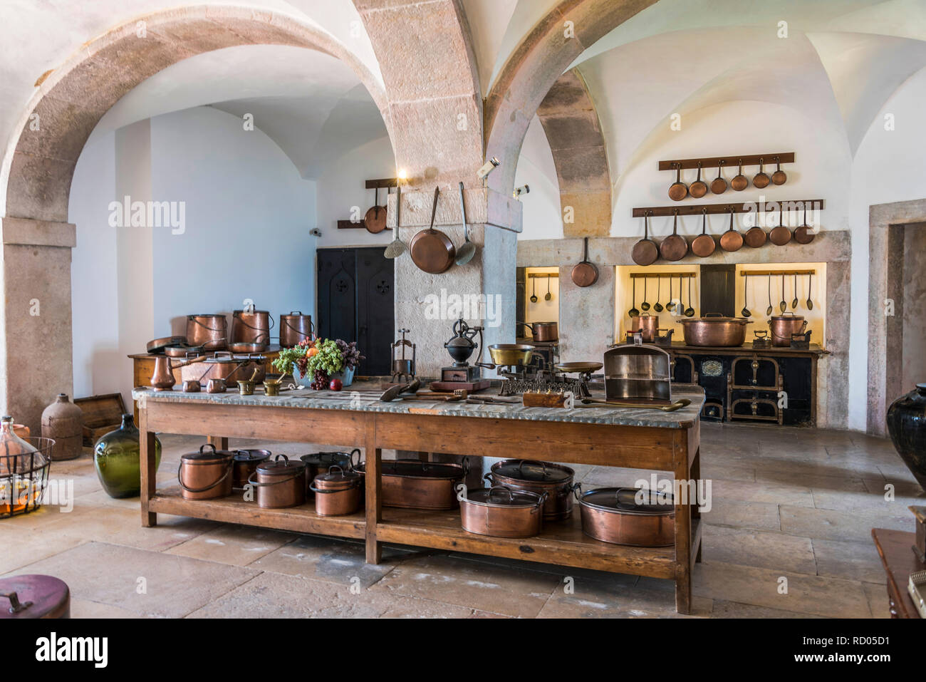 La cucina reale del Palacio da Pena di Sintra Foto Stock