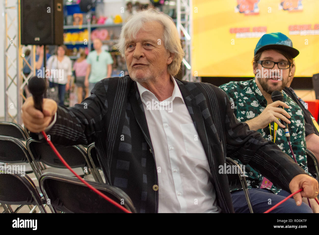 Francoforte, Germania - 6 Maggio 2018: Rutger Hauer (*1944, attore Blade Runner, il Hitcher, Nighthawks) al comico tedesco cost Francoforte, una due giorni di convenzione della ventola Foto Stock