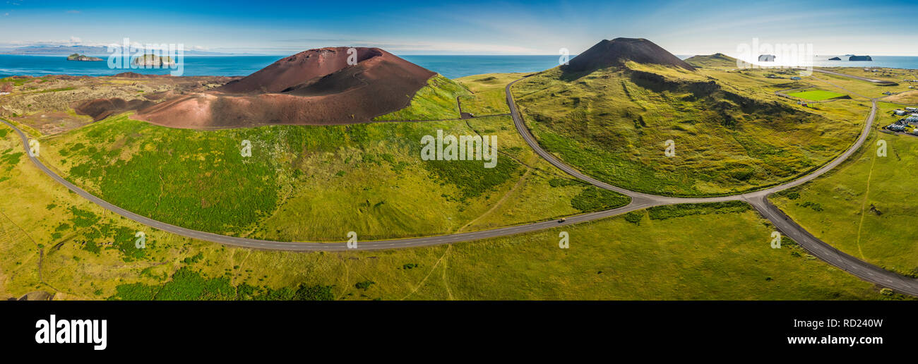 Vulcano Eldfell, Heimaey, Isole Westman Foto Stock