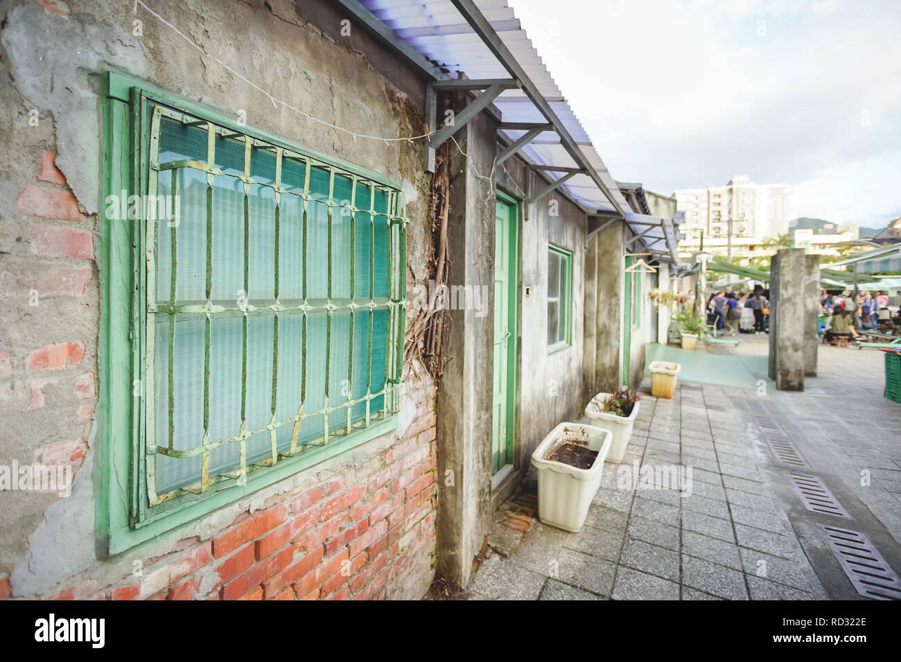 Vecchio villaggio militare Si Si Nan Cun villaggio o quattro quattro Sud villaggio nella città di Taipei. Foto Stock