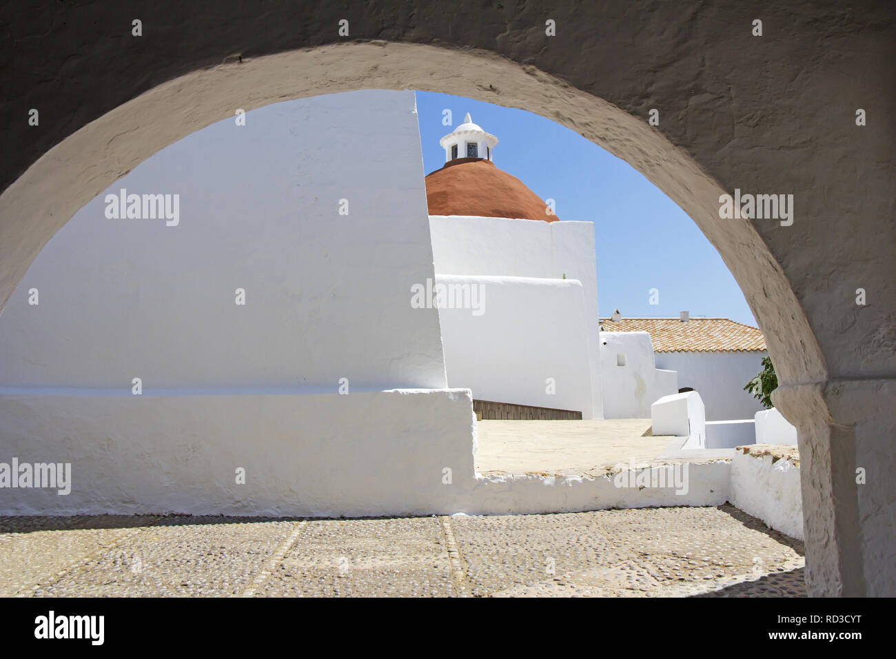 Chiesa di Santa Eulària des Riu Ibiza in Spagna Foto Stock