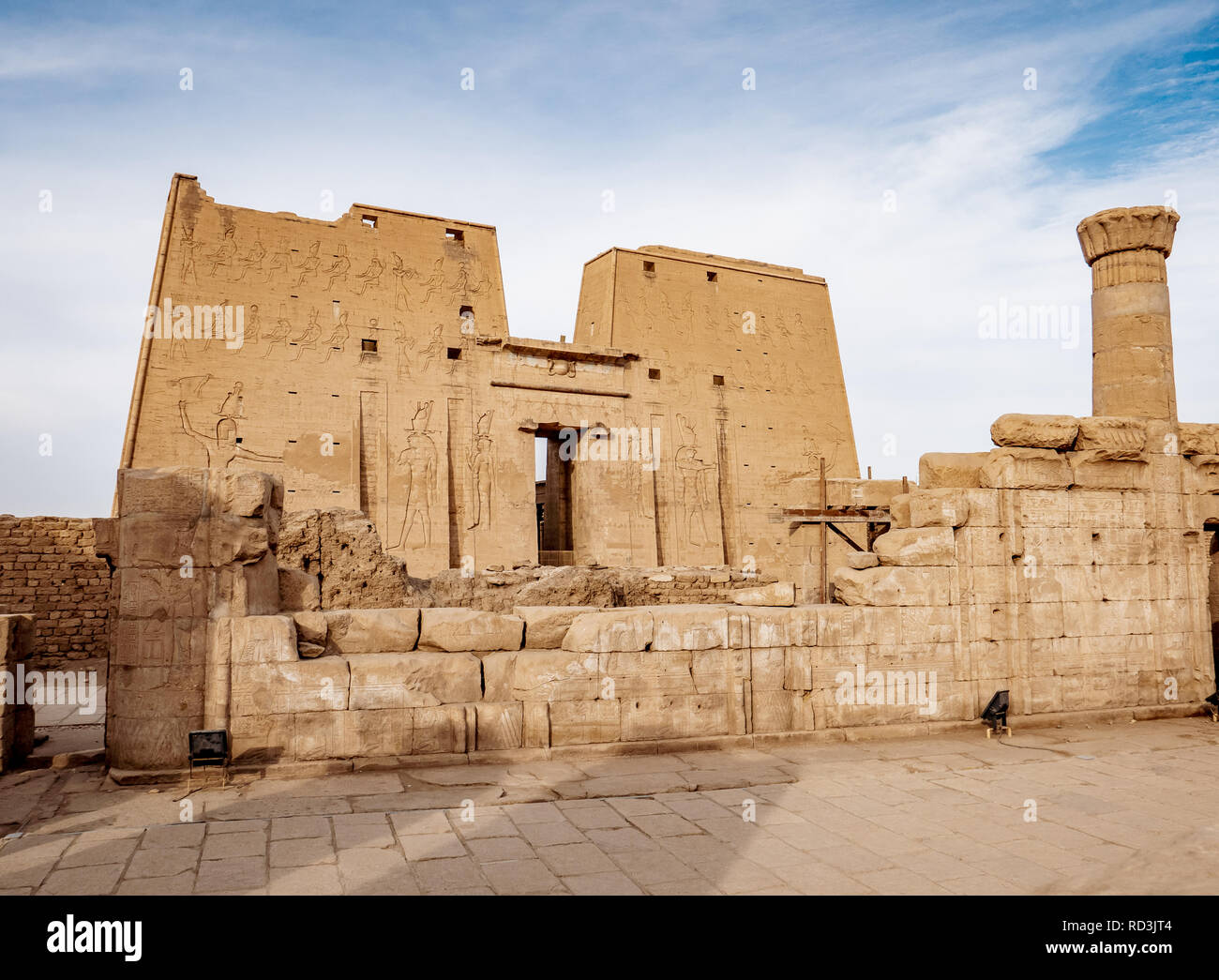 Idfu o Tempio di Edfu Tempio di Horus in Egitto Foto Stock