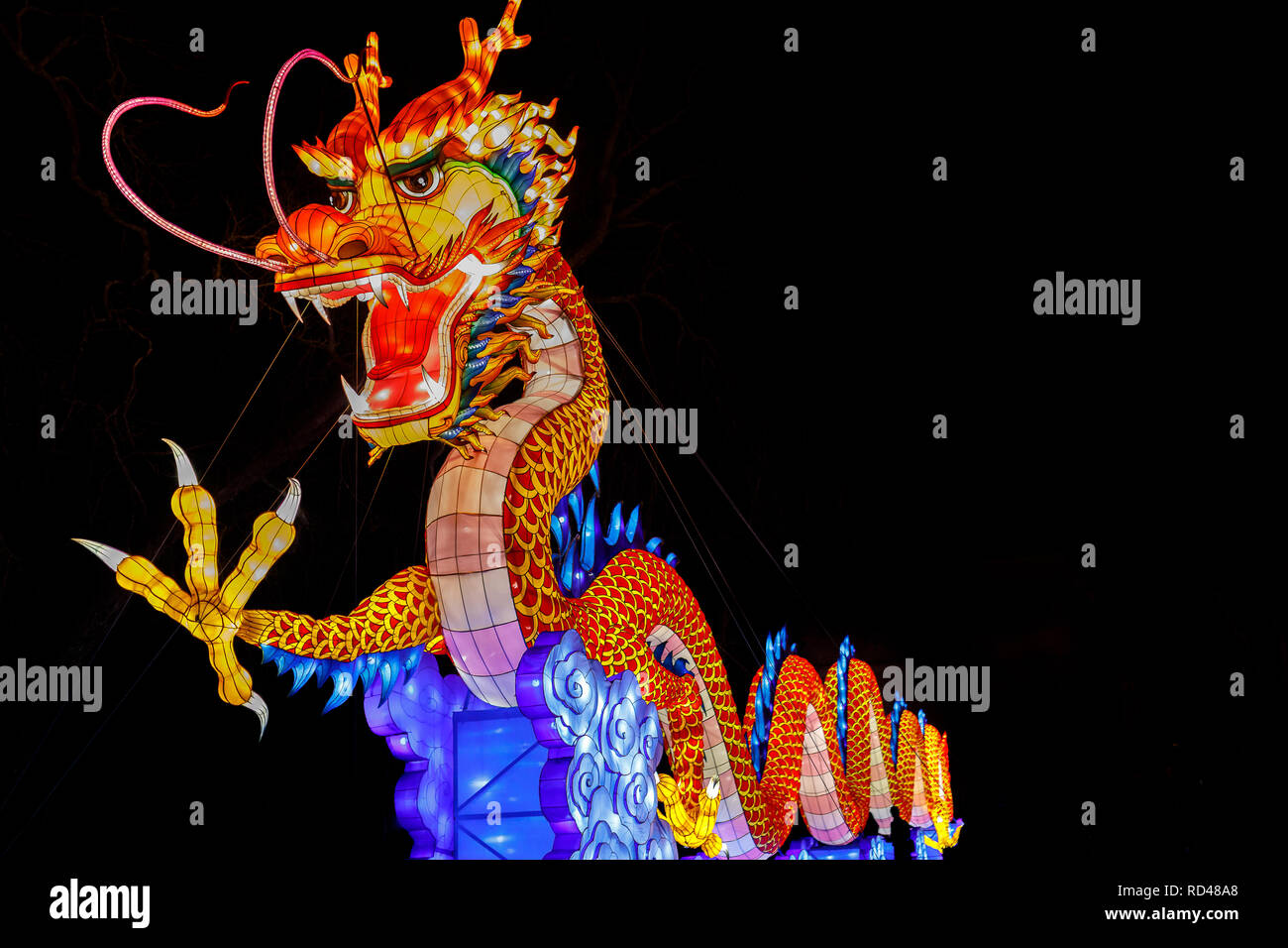 Long Drago Cinese lanterna Foto Stock