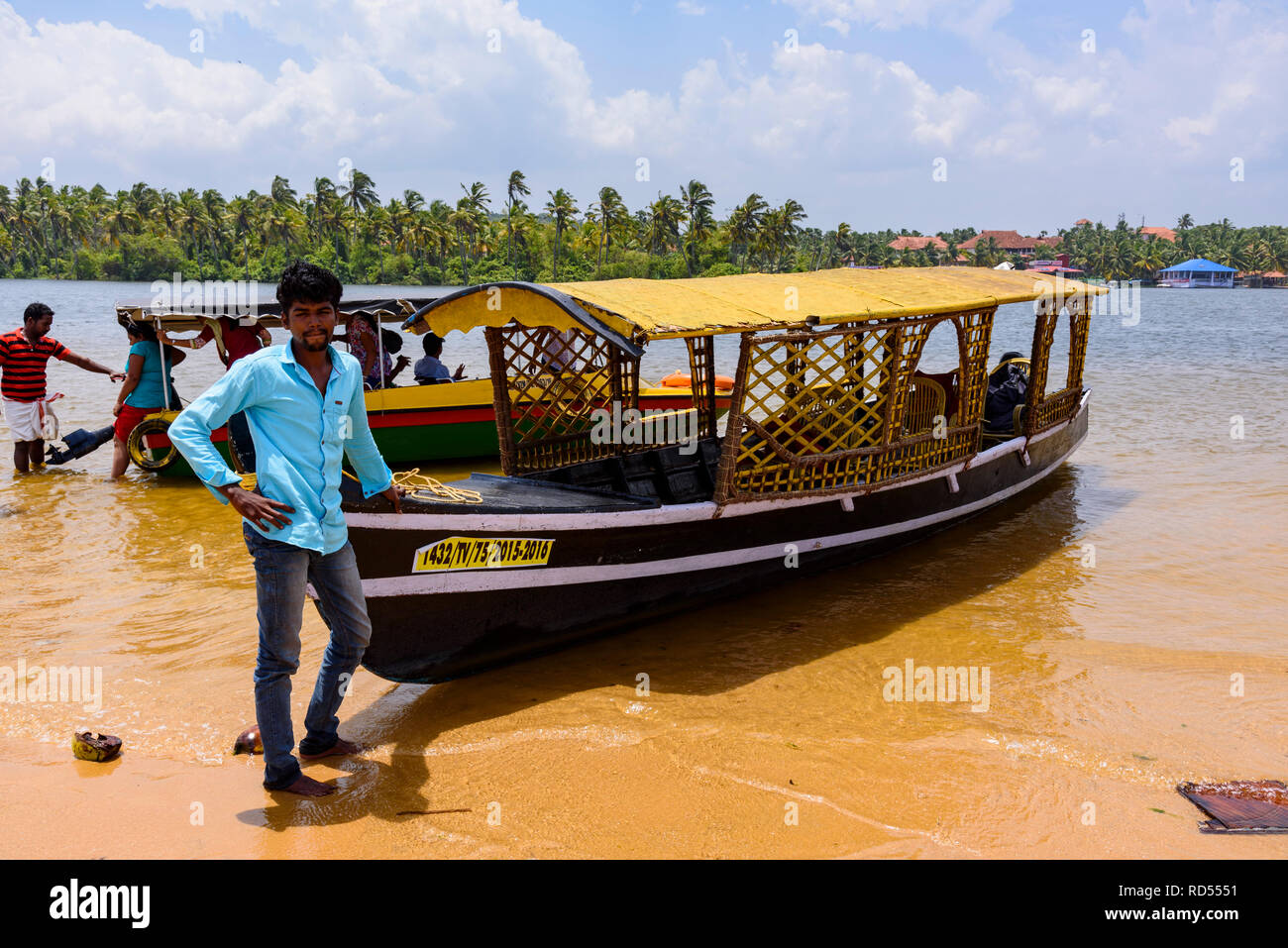 Poovar lagune, Kerala, India Foto Stock