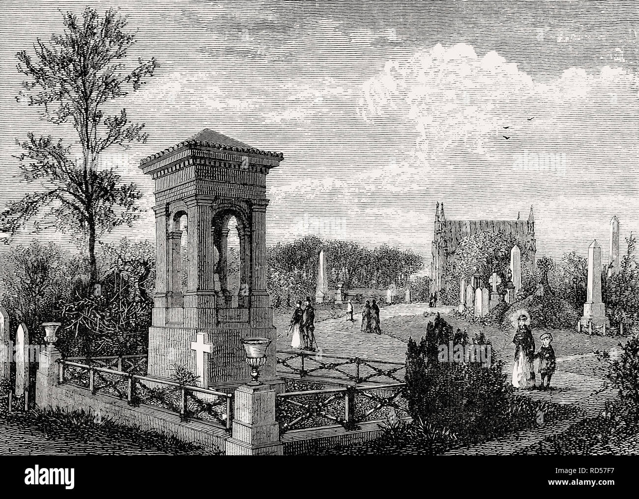 Il cimitero di Warriston, Edimburgo, Scozia, XIX secolo Foto Stock