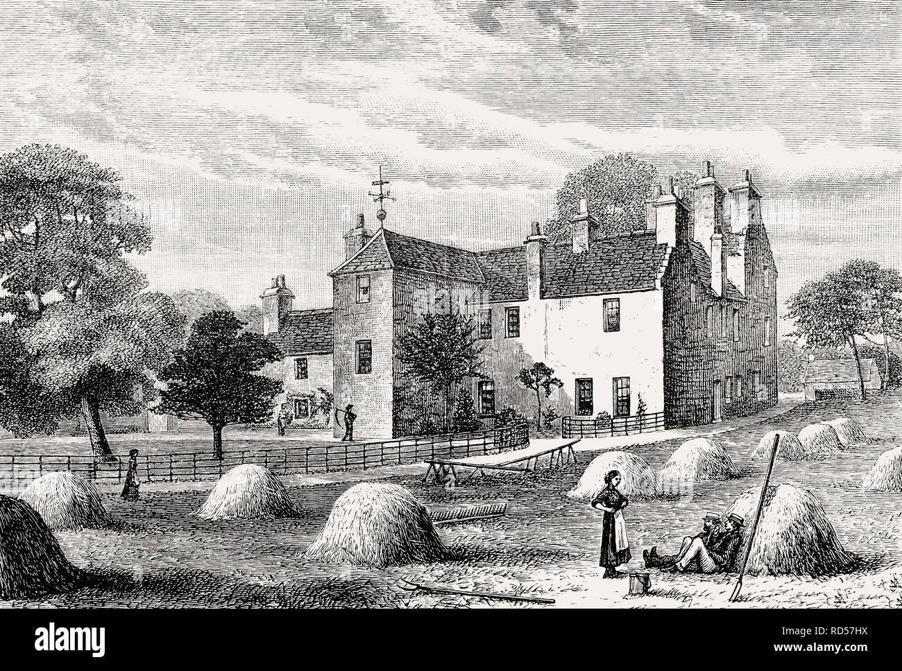 Roseburn House, Edimburgo, Scozia, XIX secolo Foto Stock