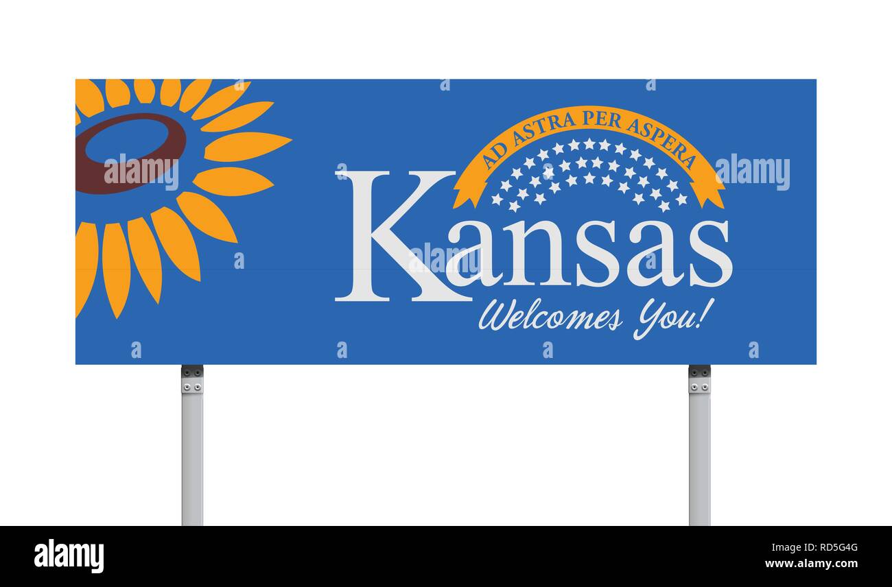 Illustrazione Vettoriale del Benvenuto a Kansas segno Illustrazione Vettoriale