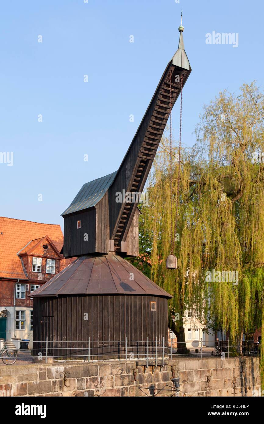 Gru storico, Lueneburg, Bassa Sassonia Foto Stock