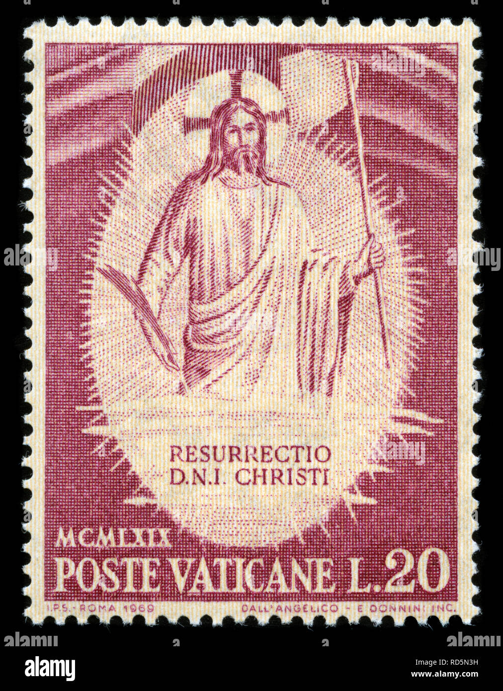 Francobollo da Città del Vaticano nella risurrezione serie rilasciato in  1969 Foto stock - Alamy