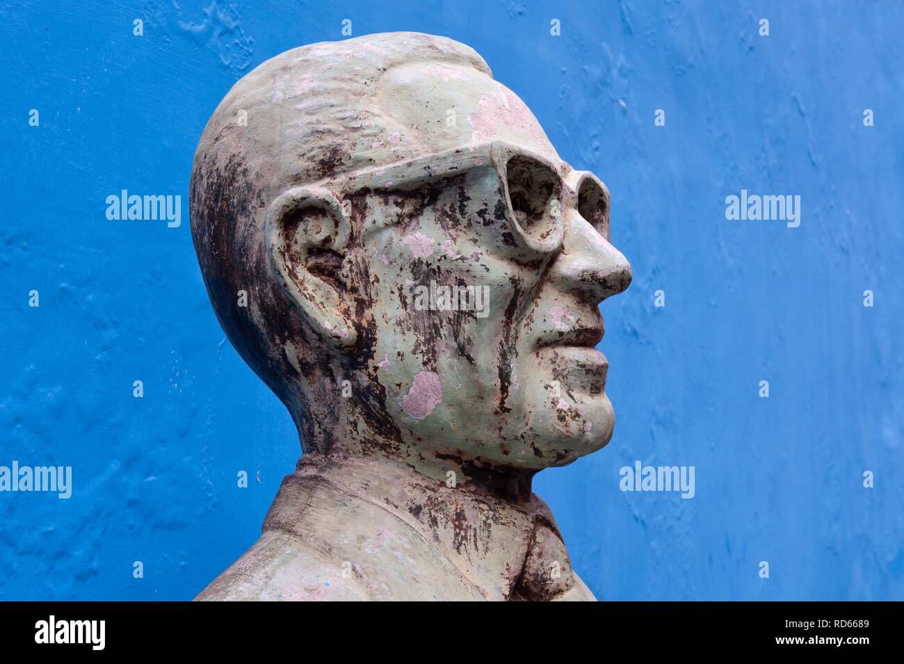 La scultura, uomo, El Caminito street, La Boca distretto, Buenos Aires, Argentina, Sud America Foto Stock