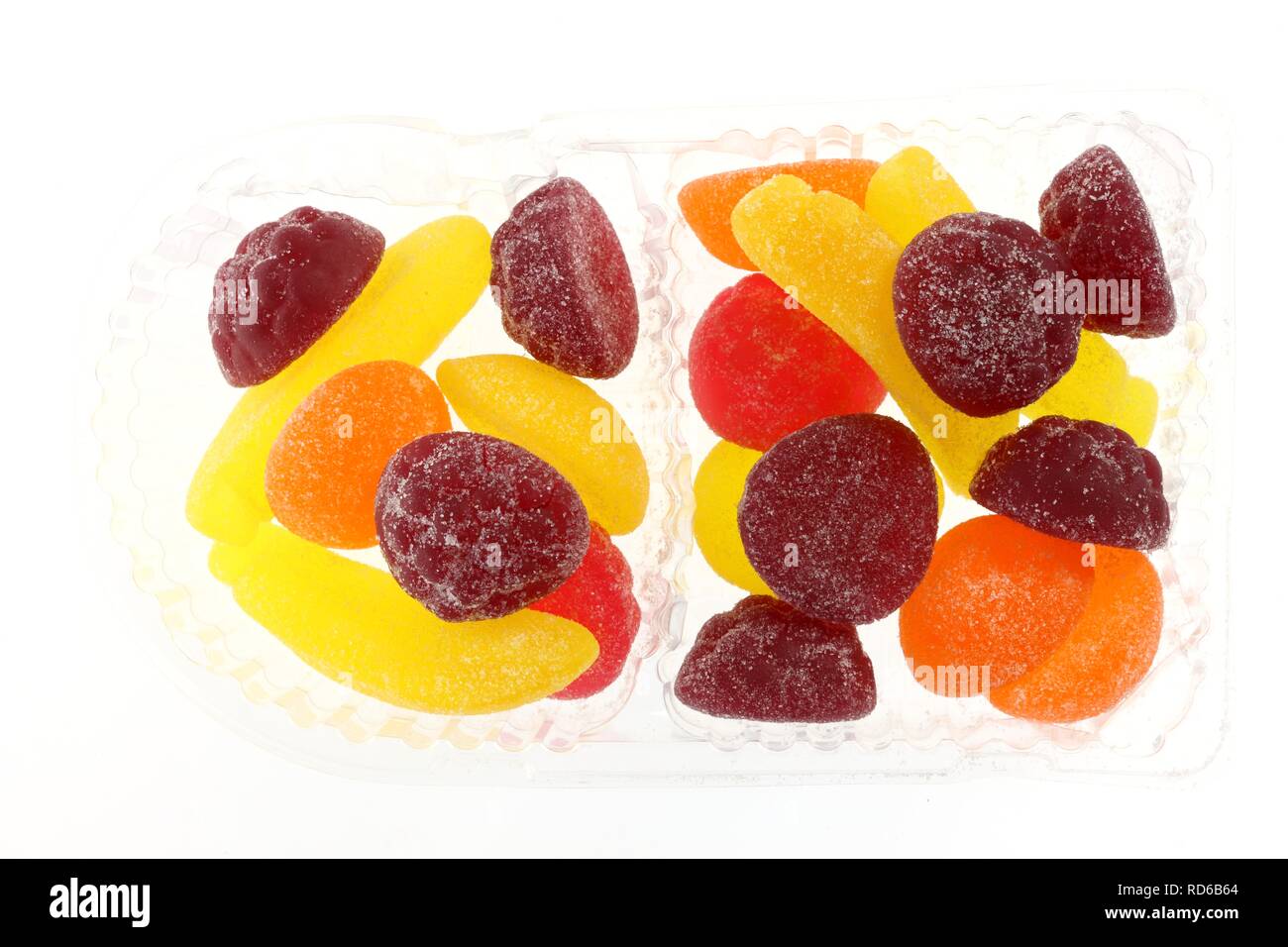 Varie le gelatine di frutta in una chiara degli imballaggi in plastica Foto Stock