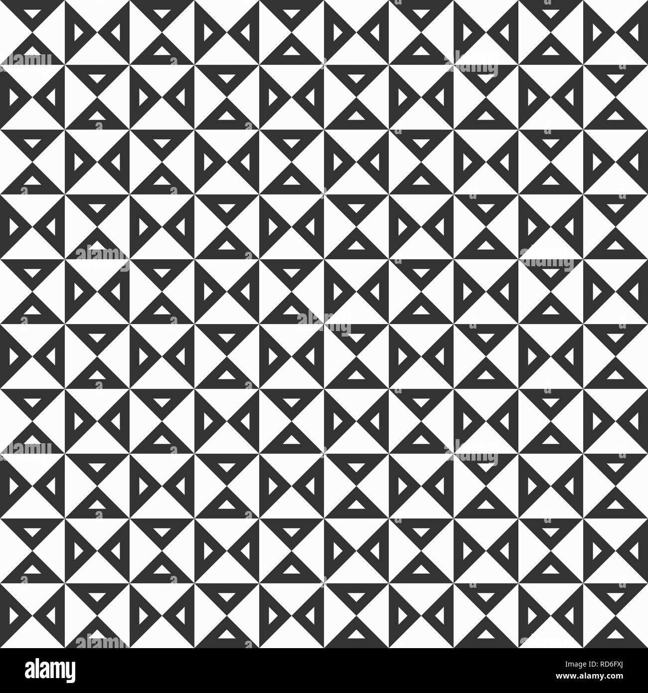 Vettore geometrico pattern con elementi triangolari. Abstract ornamento per gli sfondi e gli sfondi. Seamless triangolo monocromatico texture. Illustrazione Vettoriale
