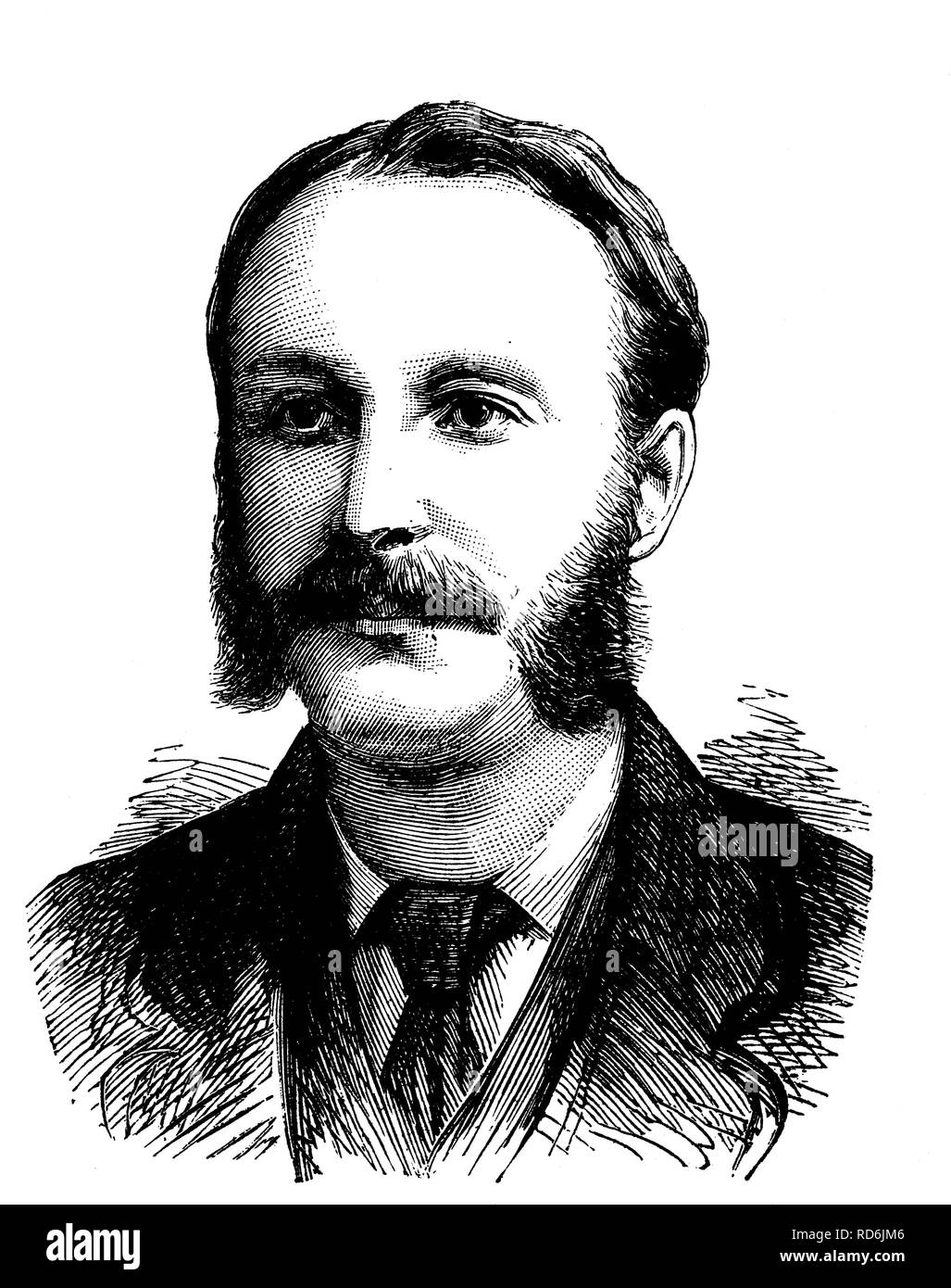 John Graham Chambers, British sportivo, editor tardiva della "Terra e Acqua", storica immagine, 1883 Foto Stock