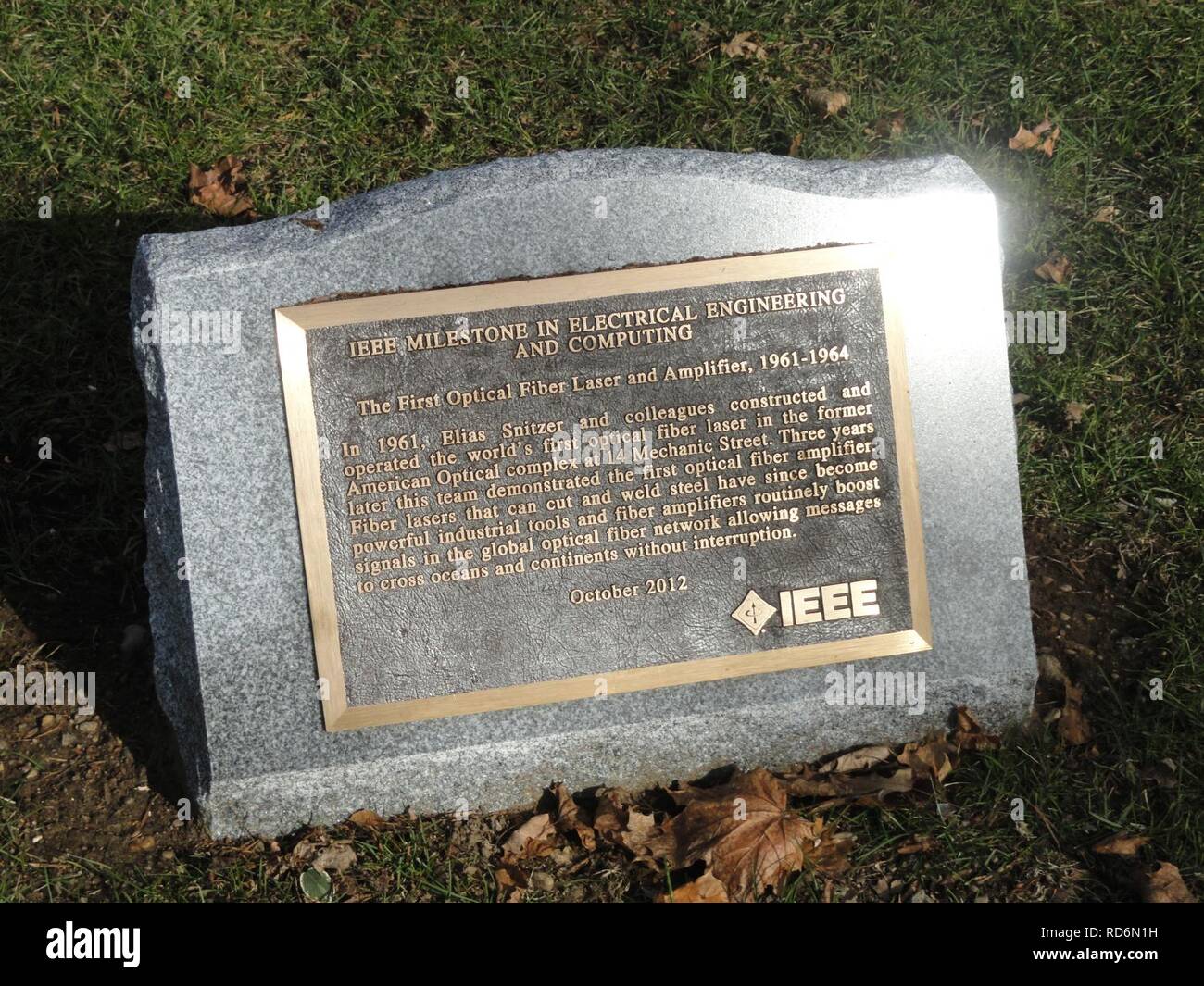 American Optical Company IEEE Milestone, Southbridge, MA - Foto Stock